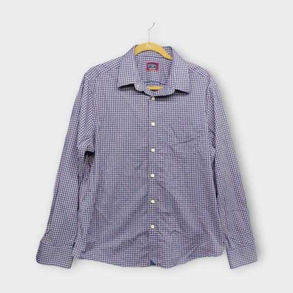 UNTUCKit Other - Mens UNTUCKit Stretchy Blue Plaid Long Sleeve Button Up Size Large